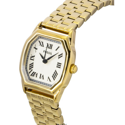 Reloj Fossil Harlow ES5361 de cuarzo con esfera color crema y acero inoxidable en tono dorado para mujer