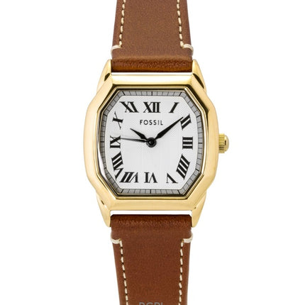 Reloj de mujer Fossil Harlow ES5364 con correa de cuero, esfera beige y movimiento de cuarzo.