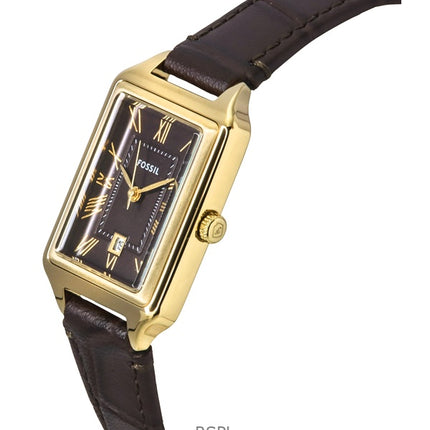 Reloj de cuarzo Fossil Raquel ES5367 para mujer con correa de piel y esfera marrón