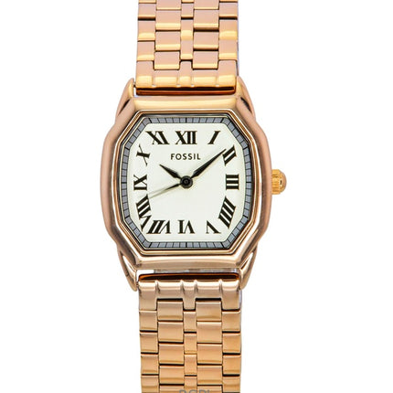 Reloj Fossil Harlow ES5386 de cuarzo con esfera color crema y acero inoxidable en tono oro rosa para mujer