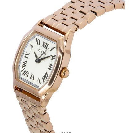 Reloj Fossil Harlow ES5386 de cuarzo con esfera color crema y acero inoxidable en tono oro rosa para mujer