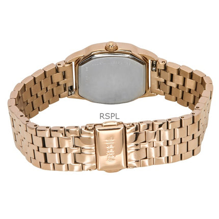 Reloj Fossil Harlow ES5386 de cuarzo con esfera color crema y acero inoxidable en tono oro rosa para mujer