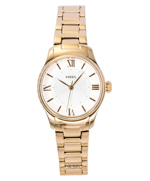 Reloj Fossil Gilmore ES5420 de cuarzo con esfera plateada y acero inoxidable en oro rosa para mujer