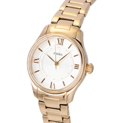 Reloj Fossil Gilmore ES5420 de cuarzo con esfera plateada y acero inoxidable en oro rosa para mujer