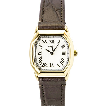 Reloj Fossil Harlow ES5426 de cuarzo con correa de piel y esfera color crema para mujer