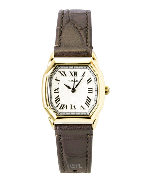 Reloj Fossil Harlow ES5426 de cuarzo con correa de piel y esfera color crema para mujer