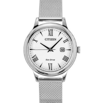 Reloj Citizen Elegance Eco-Drive EW2621-75A de acero inoxidable con esfera blanca para mujer, 100 m
