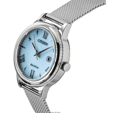 Reloj Citizen Elegance Eco-Drive EW2621-75M de acero inoxidable con esfera azul para mujer, 100 m
