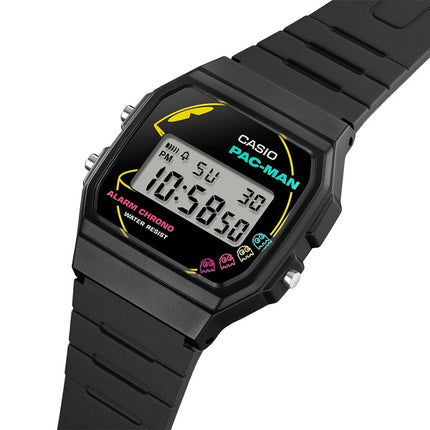 Reloj de cuarzo unisex Casio Standard Digital PAC-MAN Collaboration con correa de resina de base biológica F-91WPC-1A