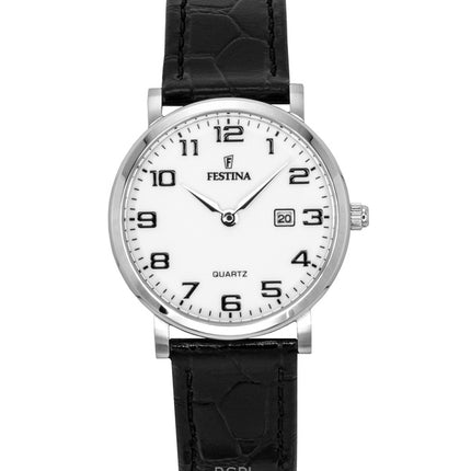 Reloj Festina Classic de cuarzo con correa de piel y esfera blanca F16477-1 para mujer