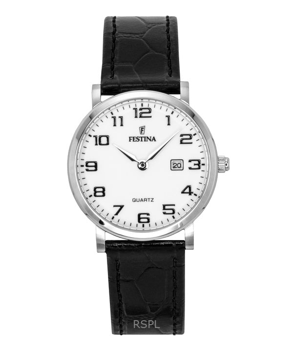 Reloj Festina Classic de cuarzo con correa de piel y esfera blanca F16477-1 para mujer