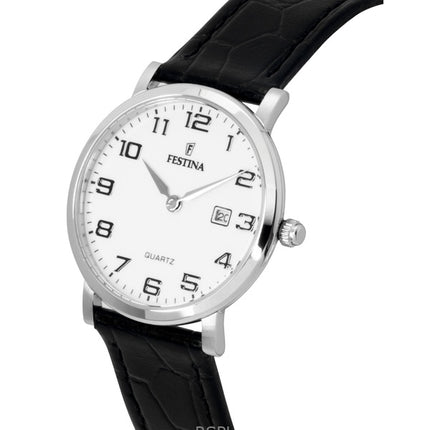 Reloj Festina Classic de cuarzo con correa de piel y esfera blanca F16477-1 para mujer