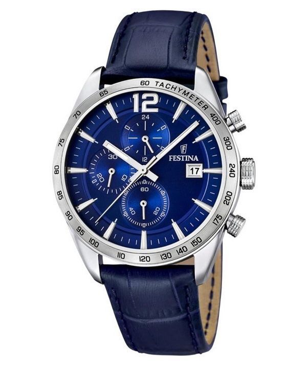 Reloj Festina Timeless Cronógrafo con correa de piel y esfera azul de cuarzo F16760-3 para hombre