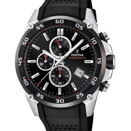 Reloj Festina The Originals Cronógrafo Correa de caucho Esfera negra Cuarzo F20330-5 100M para hombre