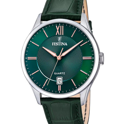 Reloj Festina Classics de cuarzo con correa de piel y esfera verde F20426-7 para hombre