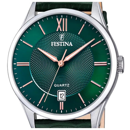 Reloj Festina Classics de cuarzo con correa de piel y esfera verde F20426-7 para hombre