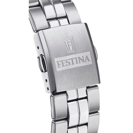 Festina Classics Reloj de cuarzo con esfera blanca y acero inoxidable F20437-1 100M para hombre