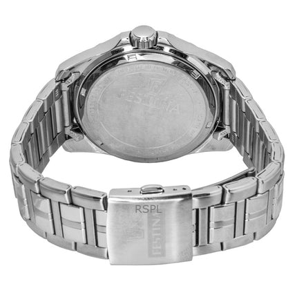 Reloj Festina multifunción de acero inoxidable con esfera negra de cuarzo F20445-3 100M para hombre