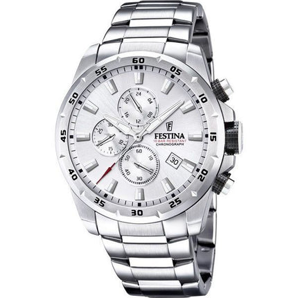 Reloj Festina Chrono Sport de acero inoxidable con esfera plateada y cuarzo F20463-1 100M para hombre