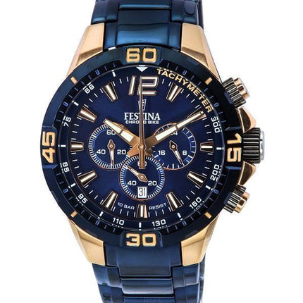 Festina Chronograph Bike Special Edition Blue Dial Cuarzo F20524-1 F205241 100M Reloj para hombre con set de regalo