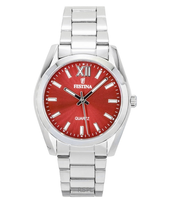 Reloj Festina Alegría de acero inoxidable con esfera roja de cuarzo F20622-B para mujer