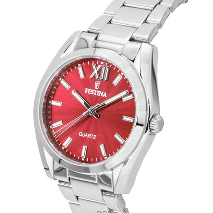 Reloj Festina Alegría de acero inoxidable con esfera roja de cuarzo F20622-B para mujer