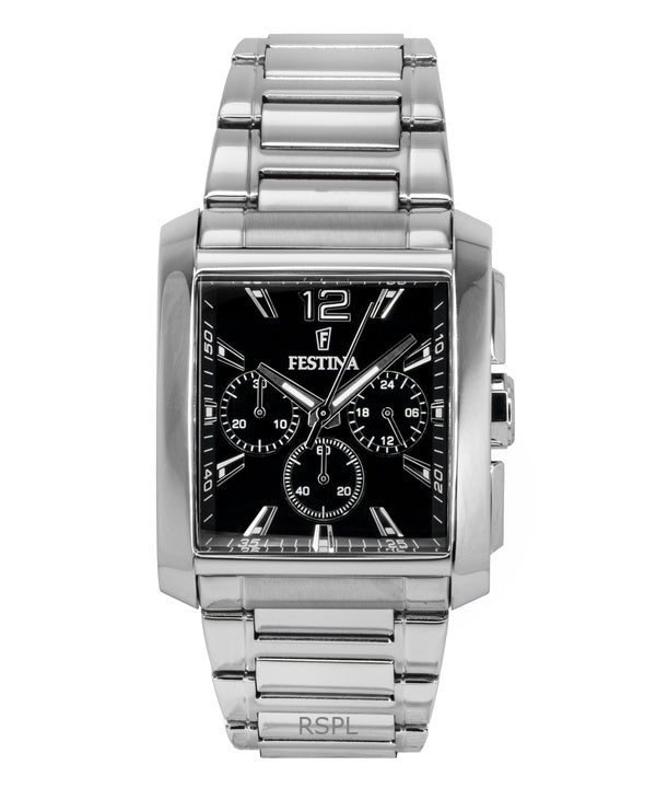 Reloj Festina Cronógrafo de acero inoxidable con esfera negra de cuarzo F20635-4 para hombre