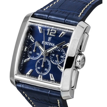 Reloj Festina Cronógrafo de Cuarzo con Correa de Cuero y Esfera Azul F20636-2 para Hombre