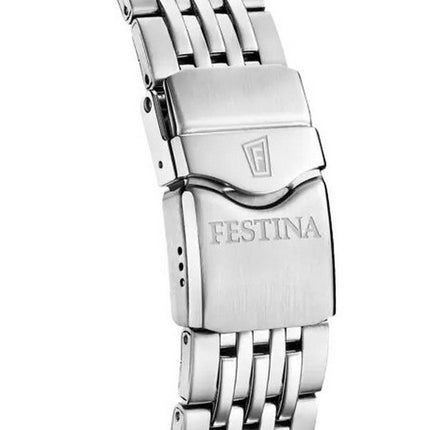 Festina The Originals Reloj de buceo de cuarzo con esfera negra y acero inoxidable F20661-3 200M para hombre