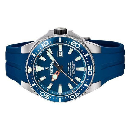 Festina The Originals Reloj de buceo de cuarzo con esfera azul y correa de caucho F20664-1 200M para hombre