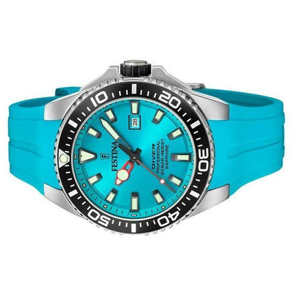 Reloj Festina Diver con correa de caucho y esfera turquesa de cuarzo F20664-5 200M para hombre