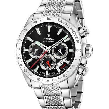 Reloj Festina Chrono Sport de acero inoxidable con esfera negra y cuarzo F20668-4 100M para hombre