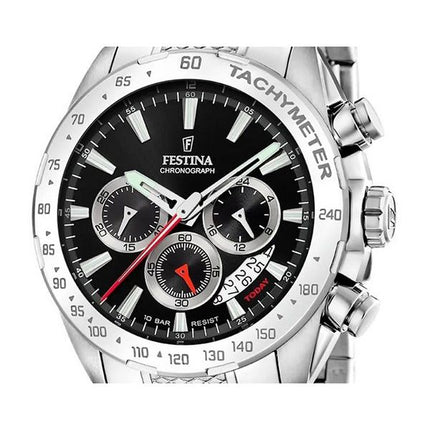 Reloj Festina Chrono Sport de acero inoxidable con esfera negra y cuarzo F20668-4 100M para hombre