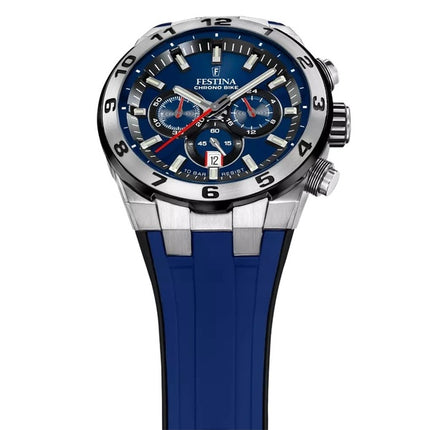 Festina Chrono Bike Reloj de cuarzo con correa de caucho y esfera azul F20671-1 100M para hombre