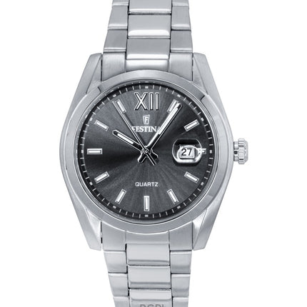 Reloj Festina Classic de acero inoxidable con esfera gris de cuarzo F20707-3 para hombre