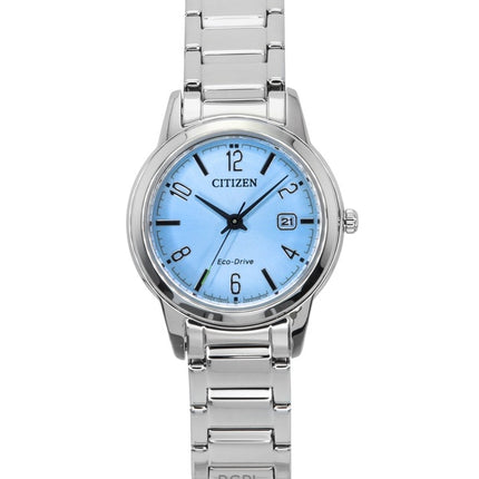 Reloj Citizen Elegance Eco-Drive FE1241-71L para mujer, acero inoxidable, esfera azul claro