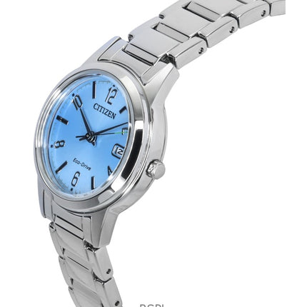 Reloj Citizen Elegance Eco-Drive FE1241-71L para mujer, acero inoxidable, esfera azul claro