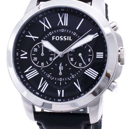 Fossil Grant Chronograph pulsera de cuero negro FS4812 reloj de caballero