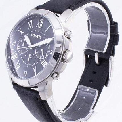 Fossil Grant Chronograph pulsera de cuero negro FS4812 reloj de caballero
