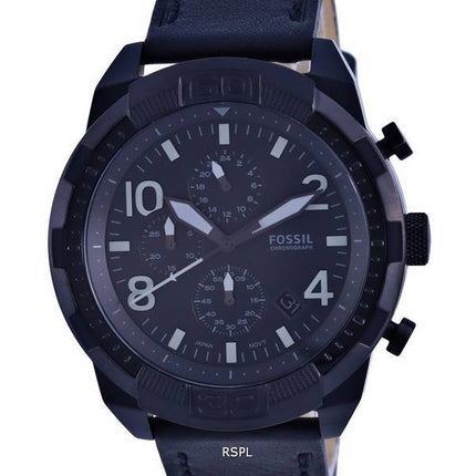 Fossil Bronson cronógrafo cuero esfera negra cuarzo FS5874 Watch de Men es
