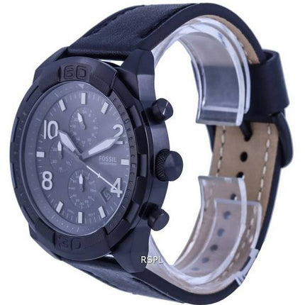 Fossil Bronson cronógrafo cuero esfera negra cuarzo FS5874 Watch de Men es