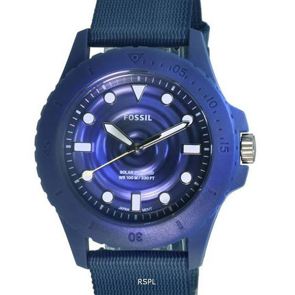 Fossil FB-01 Tide Ocean Material Esfera azul Solar Powered FS5893 100M Watch de Men es