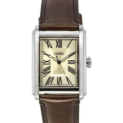 Reloj Fossil Carraway con correa de cuero y esfera color crema de cuarzo FS6012 para hombre