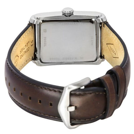 Reloj Fossil Carraway con correa de cuero y esfera color crema de cuarzo FS6012 para hombre