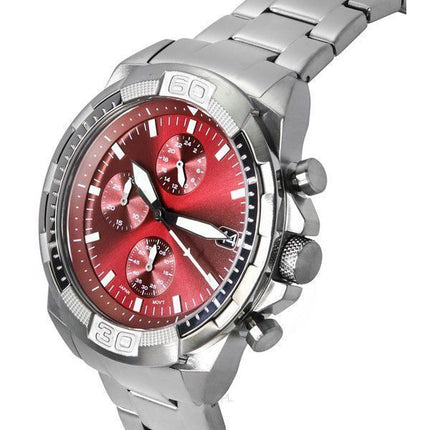 Reloj para hombre Fossil Bronson cronógrafo ahumado de acero inoxidable con esfera color burdeos y cuarzo FS6017