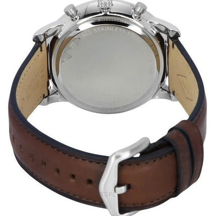 Reloj Fossil Neutra cronógrafo con correa de cuero y esfera color crema de cuarzo FS6022 para hombre