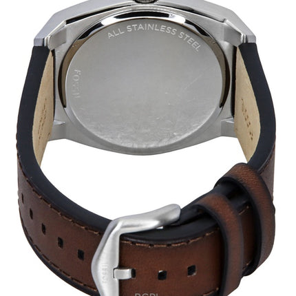 Reloj Fossil Everett de cuarzo con correa de piel y esfera color crema FS6071 para hombre