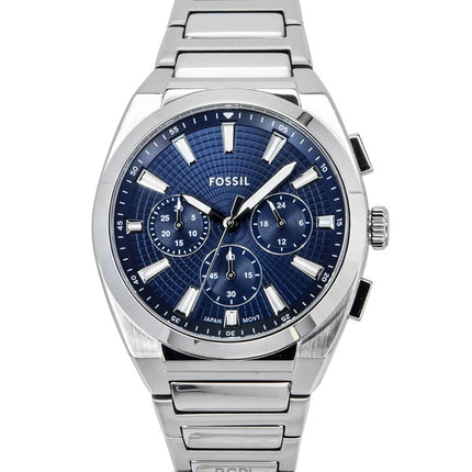 Reloj Fossil Everett Cronógrafo de acero inoxidable con esfera azul de cuarzo FS6104 para hombre