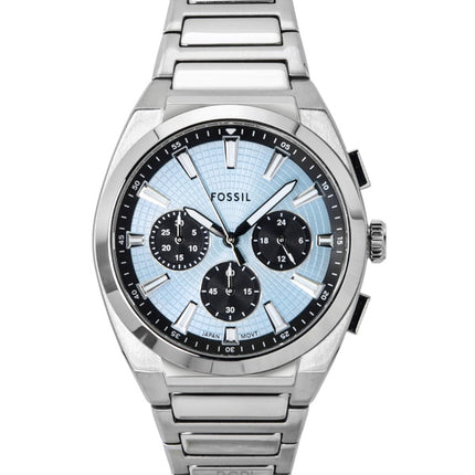 Reloj Fossil Everett Cronógrafo de acero inoxidable con esfera azul de cuarzo FS6105 para hombre