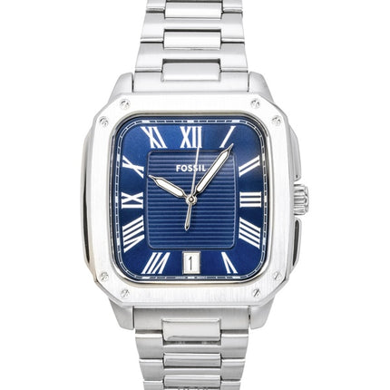 Reloj Fossil Crosby de acero inoxidable con esfera azul de cuarzo FS6121 para hombre